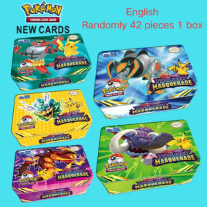 42pcs/set Pokémon Battle Card Set with Iron Metal Box