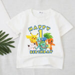 Cartoon Pokémon Number Print T-Shirt
