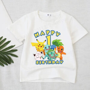 Cartoon Pokémon Number Print T-Shirt