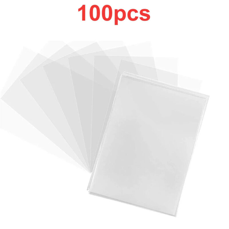 100 Pcs Transparent Card Sleeves